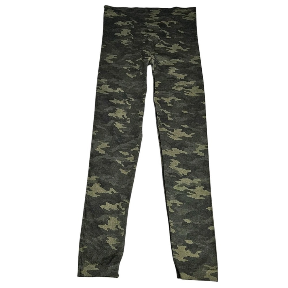 Spanx Womens Size L Look At Me Now Seamless Leggings Ankle Length Green Camo